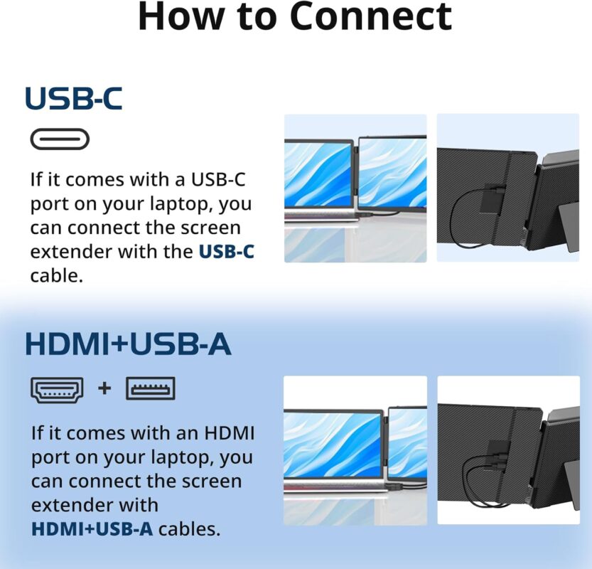 Portable Monitor Dual Laptop Screen Extender